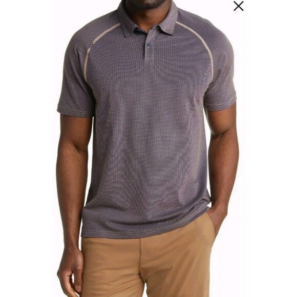 NEW Rhone Delta Pique Short Sleeve Polo Shirt Top Performance Men MED Anti Odor - Picture 1 of 12